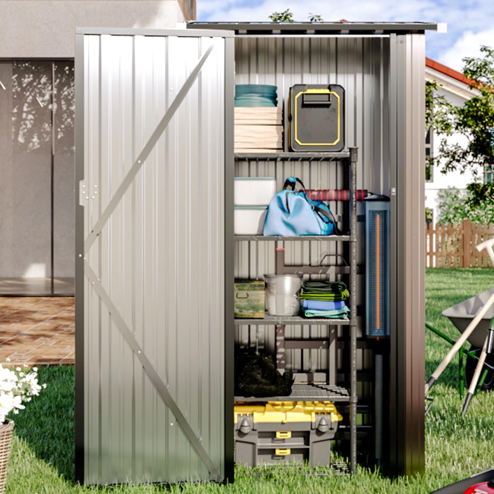 Amazon.com : Aoxun 30x21 in Outdoor Storage Cabinet Metal Garden